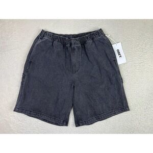 Obey Easy Denim Carpenter Shorts Mens Medium Black Cargo 9" Inseam Casual Summer